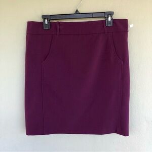 Daisy Fuentes Mini Pencil Skirt Women 10 Purple Stretch Pocket Academia Preppy